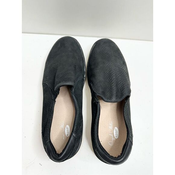 Dr. Scholl's Sneakers Everywhere Womens 6.5 Black Leather Slip-On Embossed Shoes - Picture 6 of 11